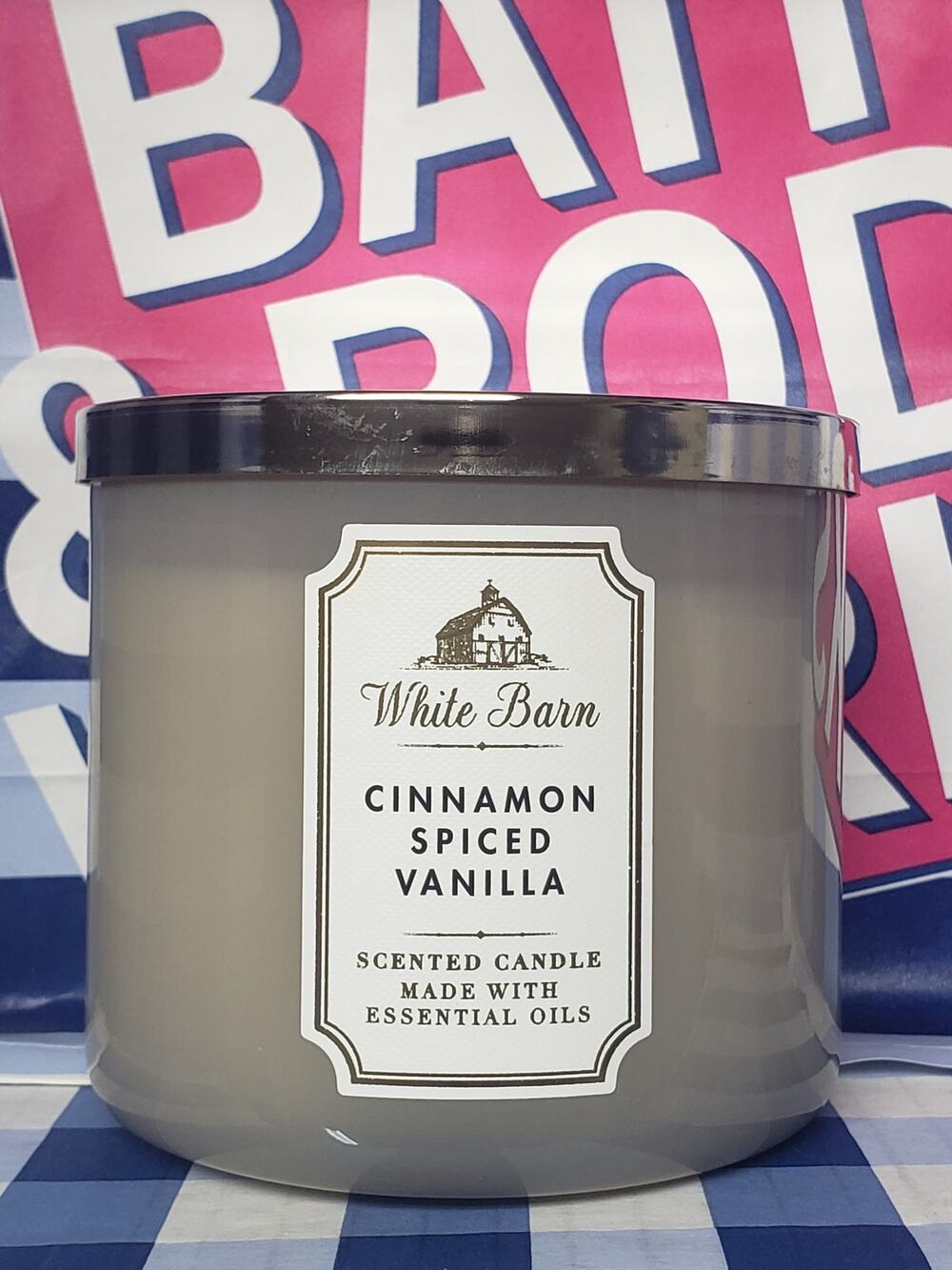BBW Cinnamon Spiced Vanilla Large 3 Wick Candle Home Fragrance Decor